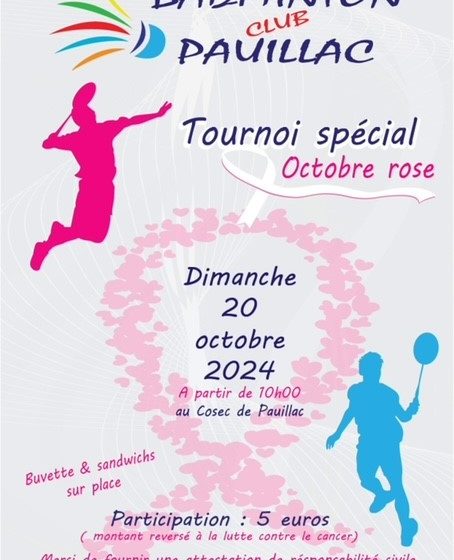 Octobre Rose 2024 : tournoi de badminton à Pauillac